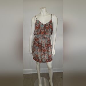 Geomitric print Viscosd Beach dress cover up  With Pocket, XS